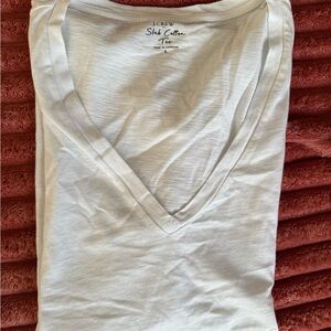 J. Crew Soft Cotton White V-Neck Tee
